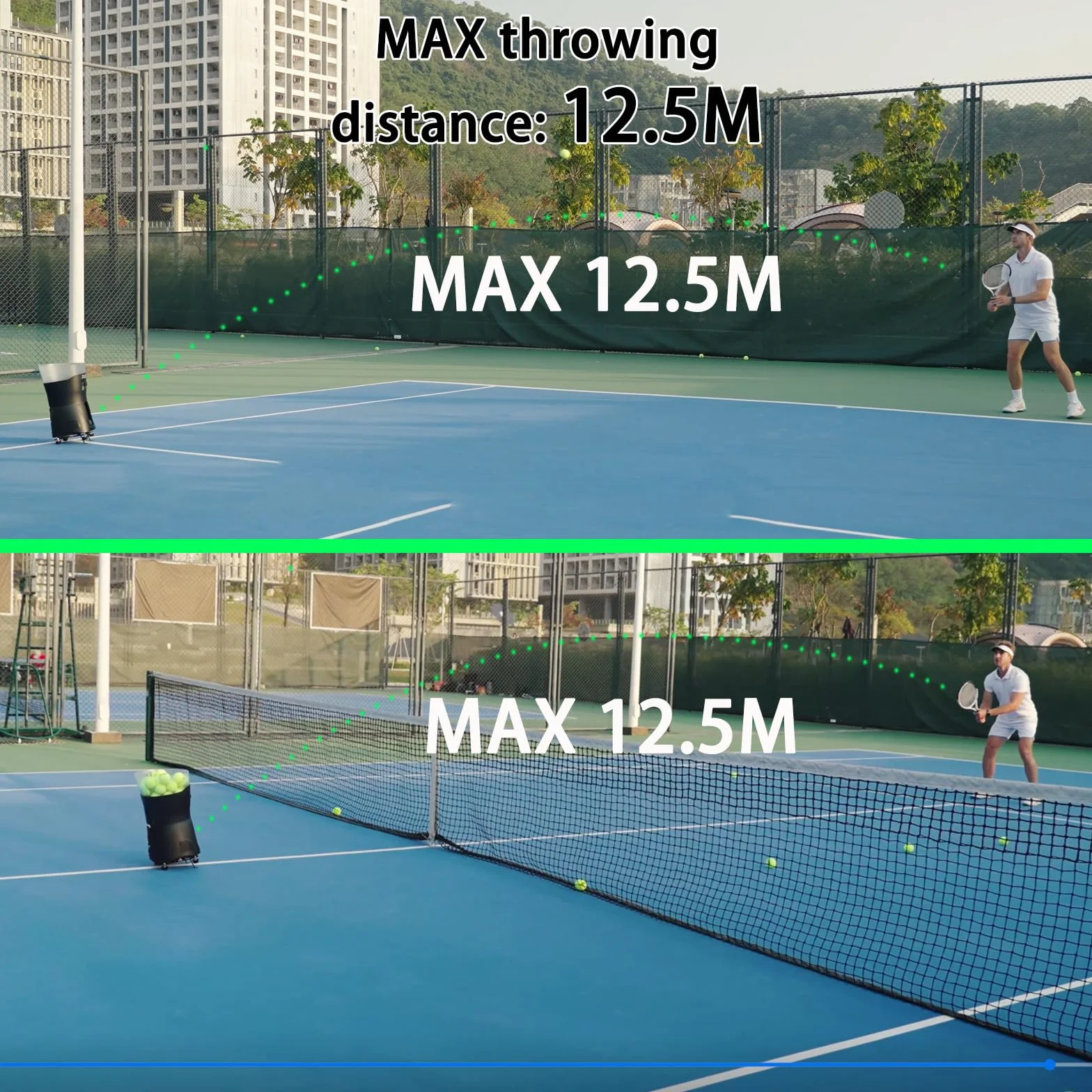 PUSUN PT Mini Pro - Máquina de pelotas de tenis - Entrenador inteligente portátil para principiantes, capacidad de pelota de más de 65 años, duración de la batería de 3-5 horas, velocidad y ángulo de