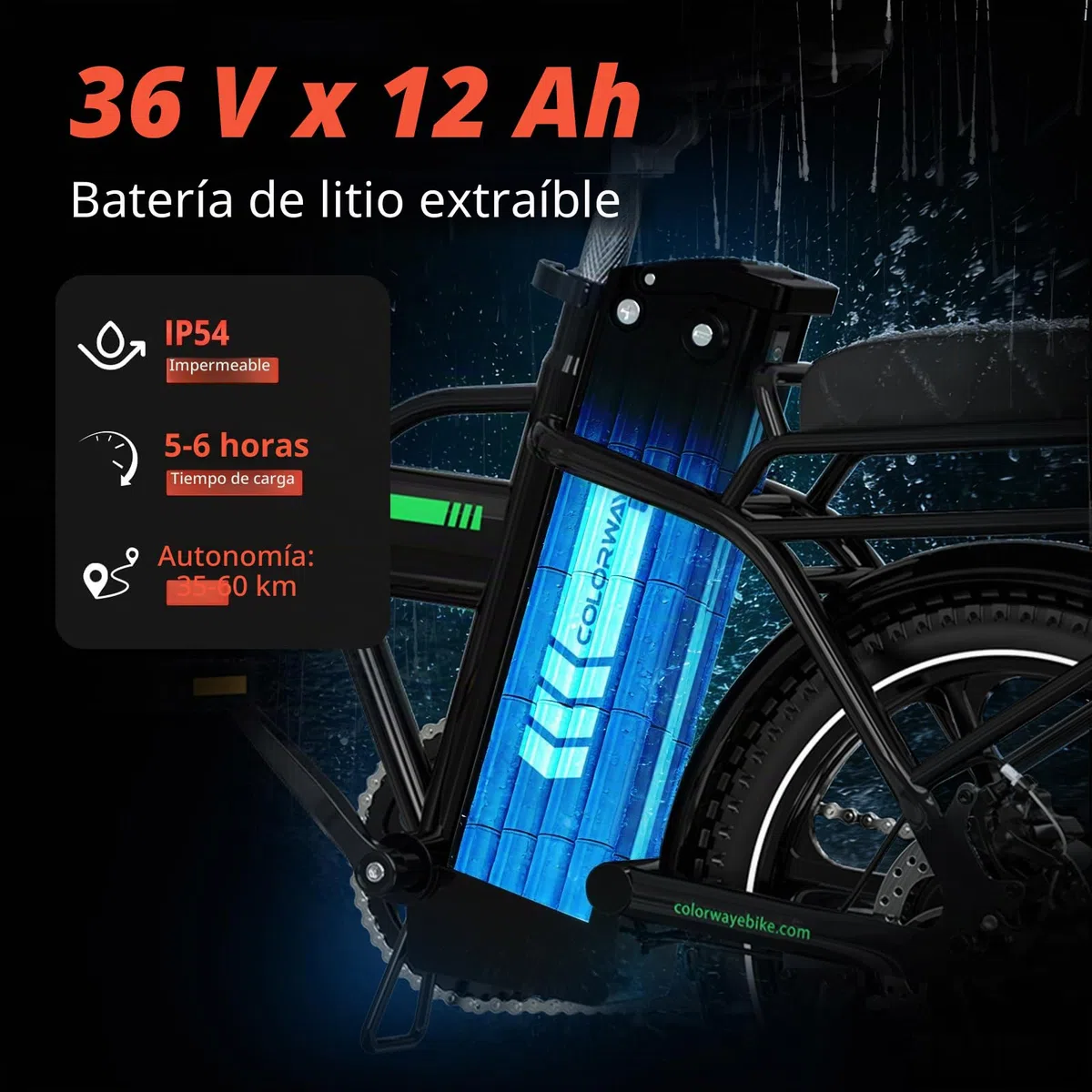 COLORWAY BK5S Bicicleta Eléctrica Plegable 16” – 36V 12Ah Batería Extraíble, Motor 250W, E-Bike Compacta Urbana, Bicicleta Eléctrica para Hombre y Mujer, Ideal para Ciudad y Desplazamientos
