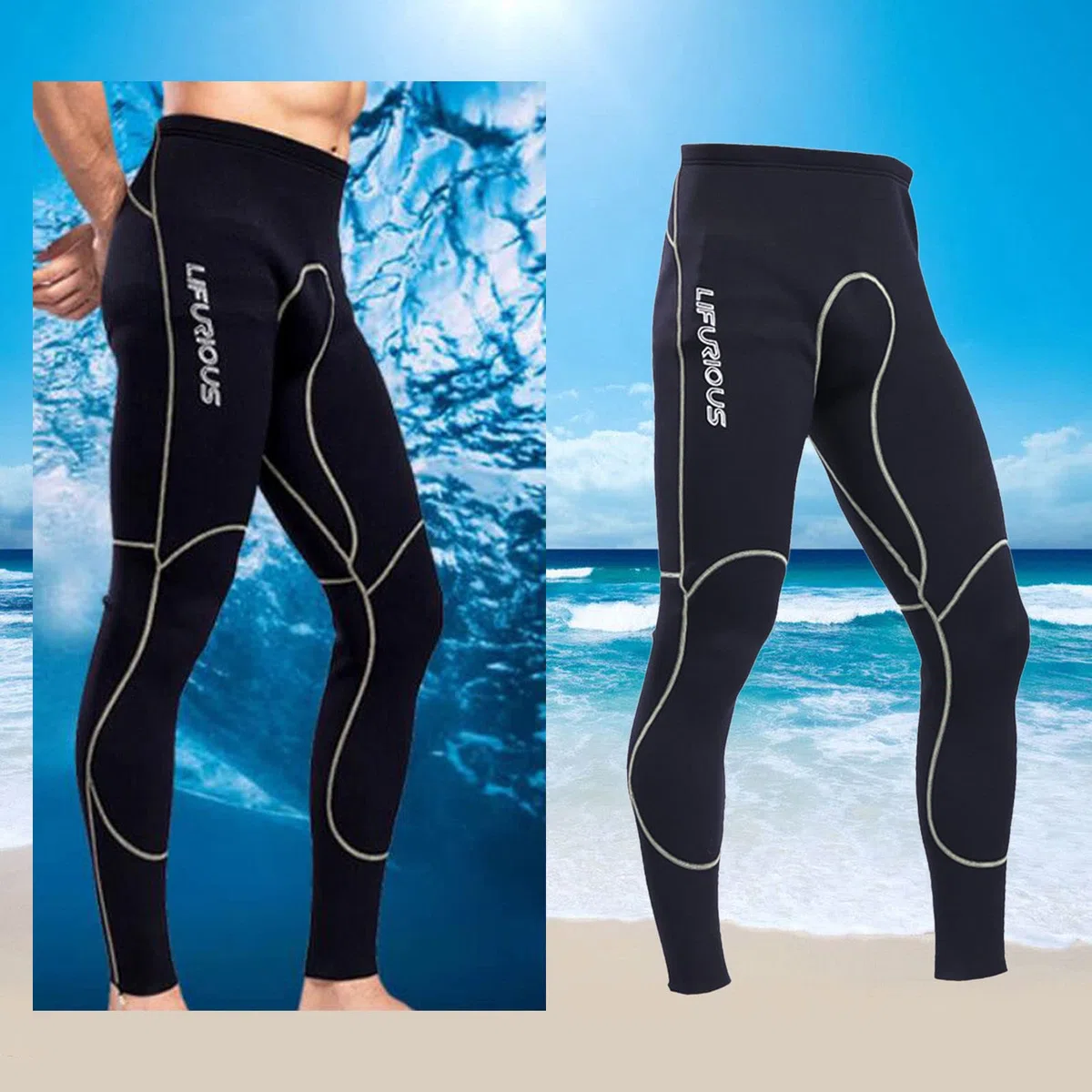 Perfeclan Pantalones de Neopreno de 2mm para Hombre, Pantalones de Buceo y Surf