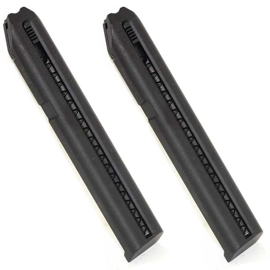 Airsoft Cyma - Pistola de aire comprimido (2 unidades, 27rd Mag Magazin para CM030, CM122, CM123, CM127, Tokyo Marui G18C, AEP AEP, AEAEG, color negro
