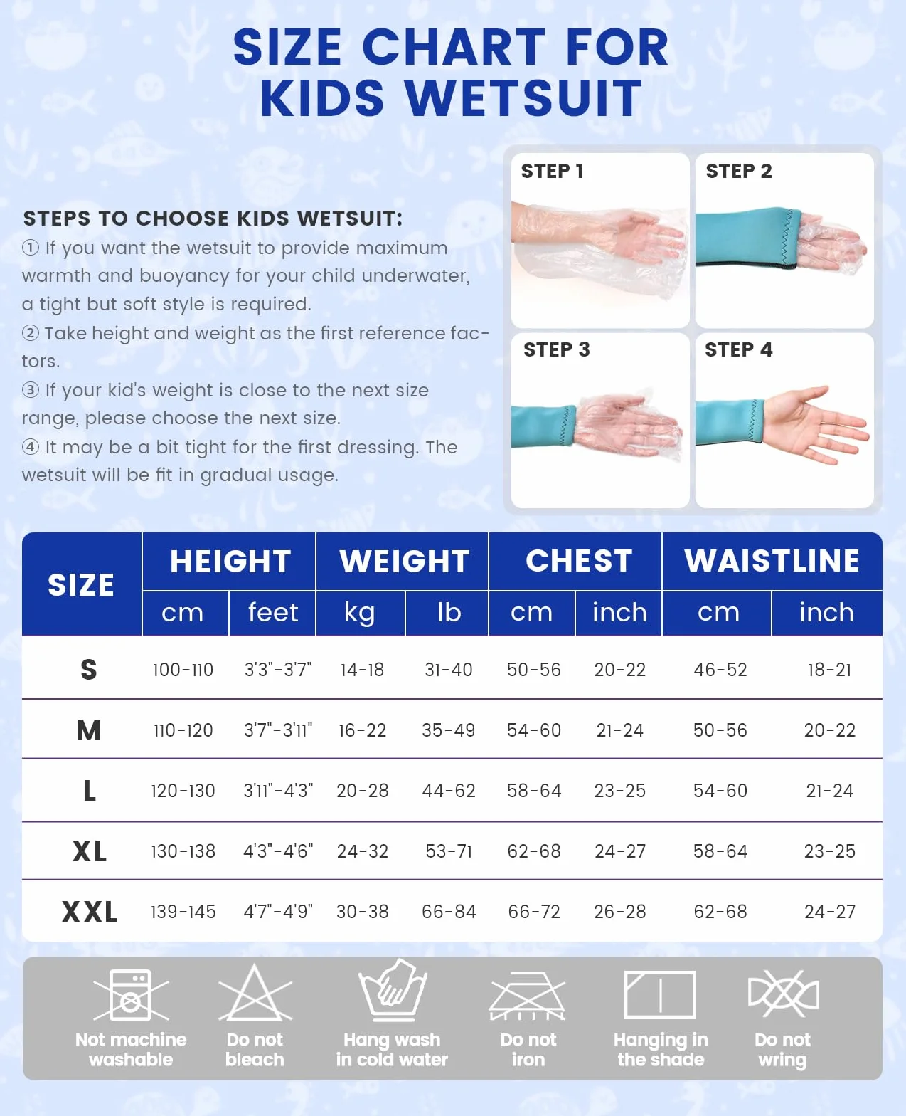 Gogokids Traje de Neopreno para Niñas, Cálido Traje de Buceo 2.5mm Neopreno Manga Larga Engrosado Ropa de Natación de Una Pieza Protección Solar UV 50+