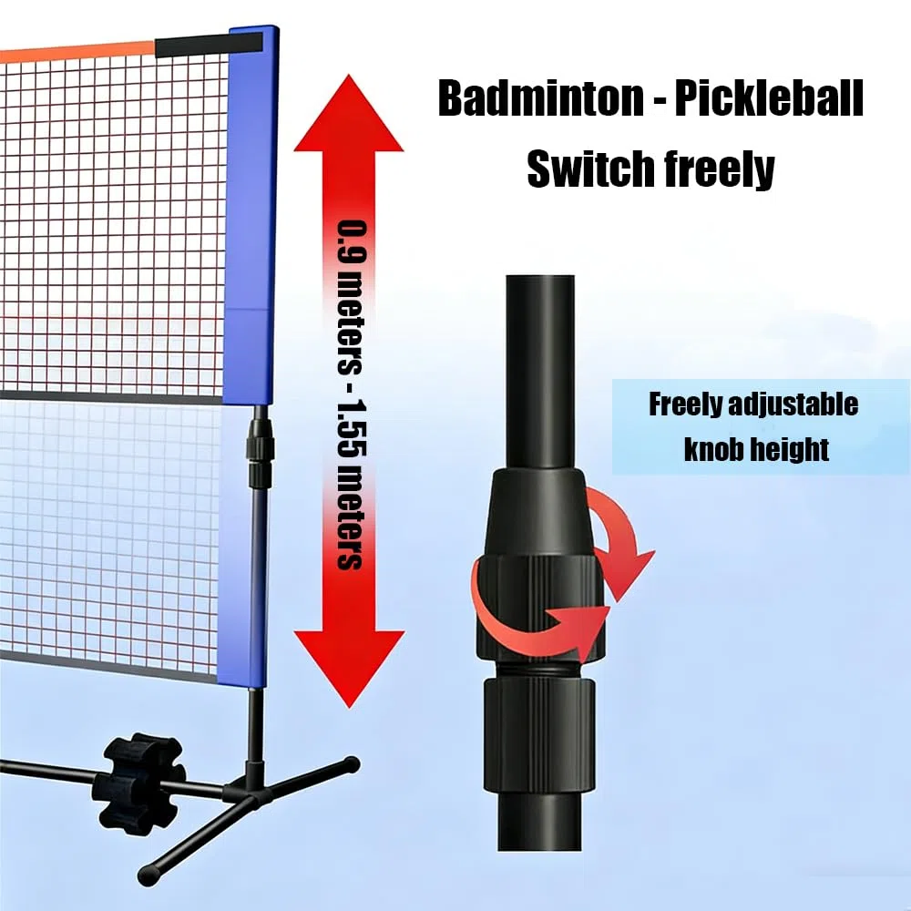 Red Voleibol,Altura Ajustable hasta 5,1 Metros, con Bolsa Portátil, Fácil De Instalar y Desmontar, Adecuado para Diversos Entornos, Ideal para Deportes como Tenis, Pickleball y Voleibol.