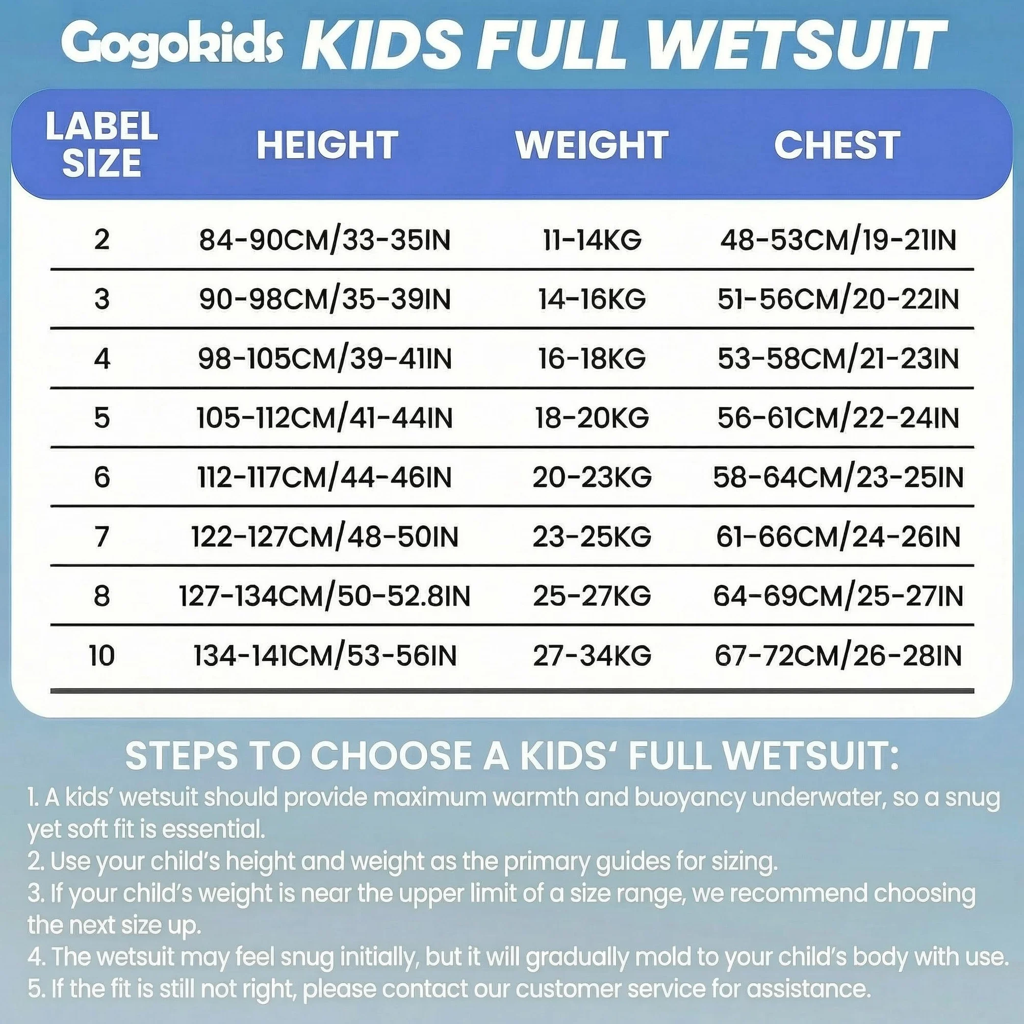 Gogokids Traje De Neopreno para Niños, 2.5MM Traje De Completo De Una Pieza Traje De Baño Térmico Cálido Grueso Traje De Buceo con Protección Solar UV 50+ para Nadar