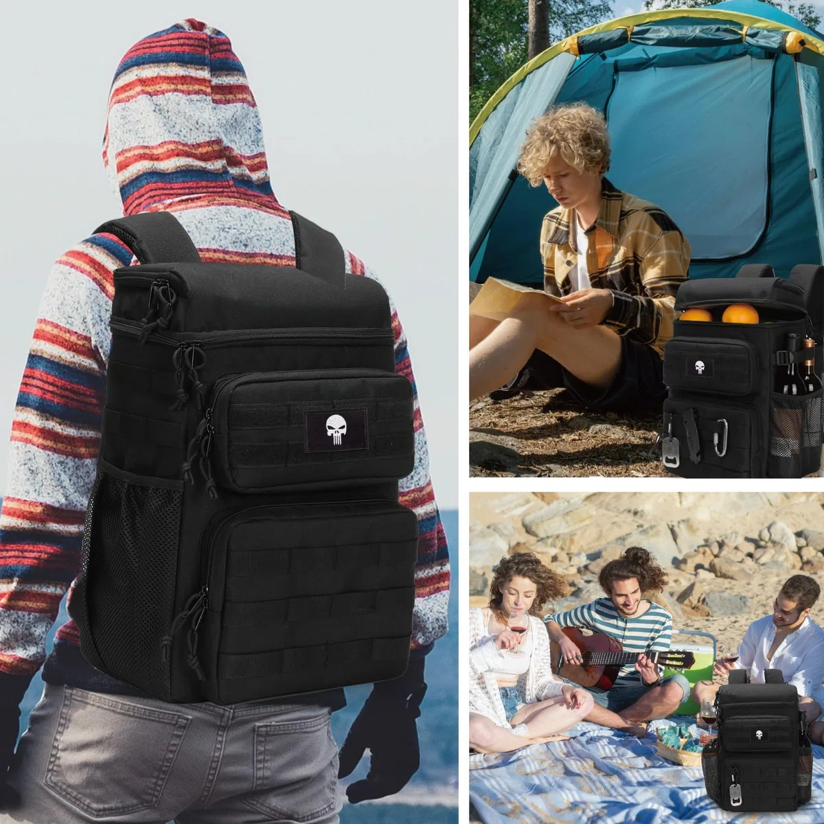 Mochila Nevera Táctica, Mochila Enfriadora Suave y Ligera a Prueba de Fugas, Bolsa Nevera Aislada, Nevera Portátil Impermeable para Playa, Viajes, Camping, Picnic y Senderismo.