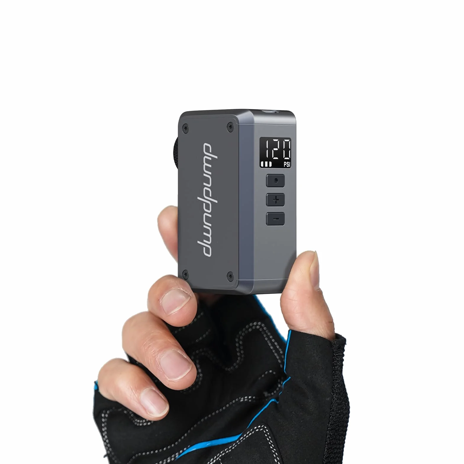 dwndpump Mini Bomba Eléctrica para Bicicleta, Bomba de Bicicleta con Manómetro Máx 120 PSI, Bomba Mini Portátil para Bicicleta, Parada Automática, con Válvula Presta y Schrader
