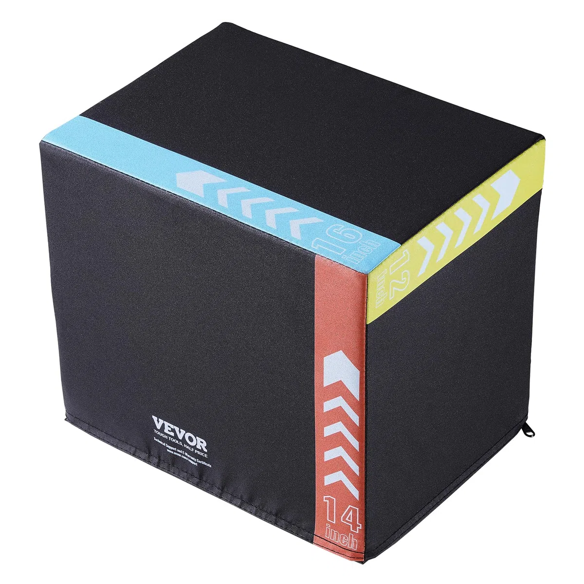 VEVOR Caja de Salto Pliométrica 3 en 1 Caja de Salto Tejido de Malla de PVC y Algodón Caja de Ejercicios de Fitness Antideslizante Capacidad de Peso 100kg para Entrenamiento en Gimnasio, Casa, Negro