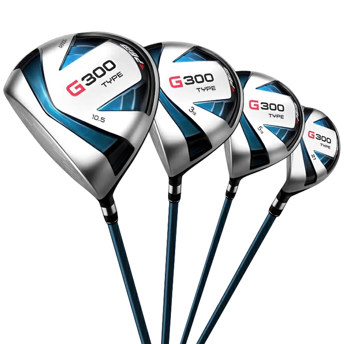 PGM Juego completo de palos de golf para hombre G300 - Driver #1 de titanio, híbrido con sesgo de tiro, juego de hierros de alta resistencia, putter de alto perdón, con bolsa de soporte (para zurdos