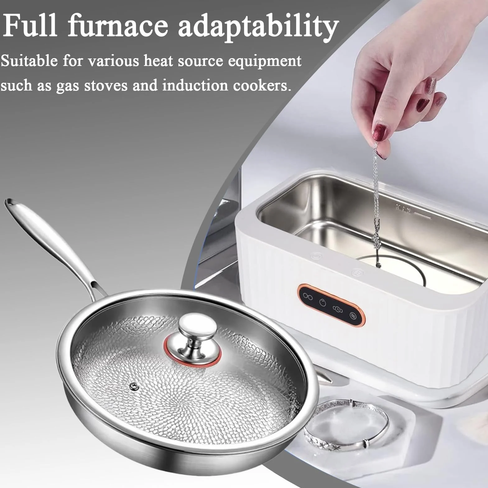 Titanium Kitchen Mental | Notoring Pan Y Espátula Incluido - Woks Y Ollas Para Saltar Carnes, Pescado, Panqueques Y Sartén De Titanio Cocinar Bandeja De Titanio Para Cocinar Bandeja De Titanio Para