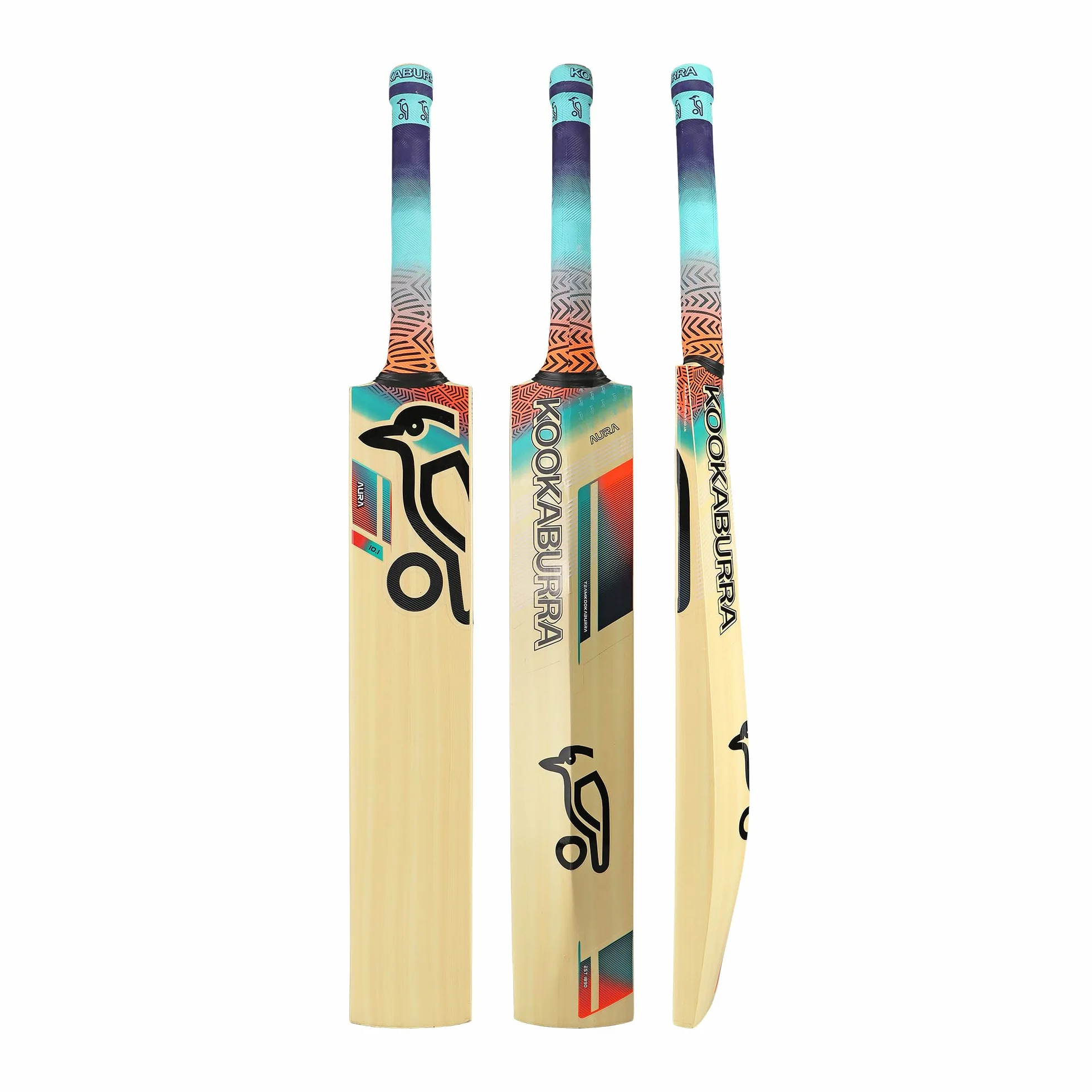Kookaburra Aura 10.1 Cricket Bat-Size 2 Bate Junior, Juventud Unisex, Rosa y Azul, Talla 2