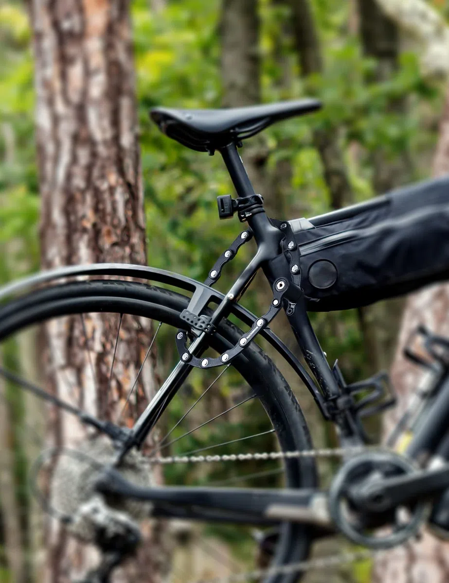 ROCKBROS Candado Plegable con Llaves de Bicicleta Antirrobo, Cerradura Portátil Seguridad con Soporte de Montaje para MTB Bicicleta de Carretera, Negro