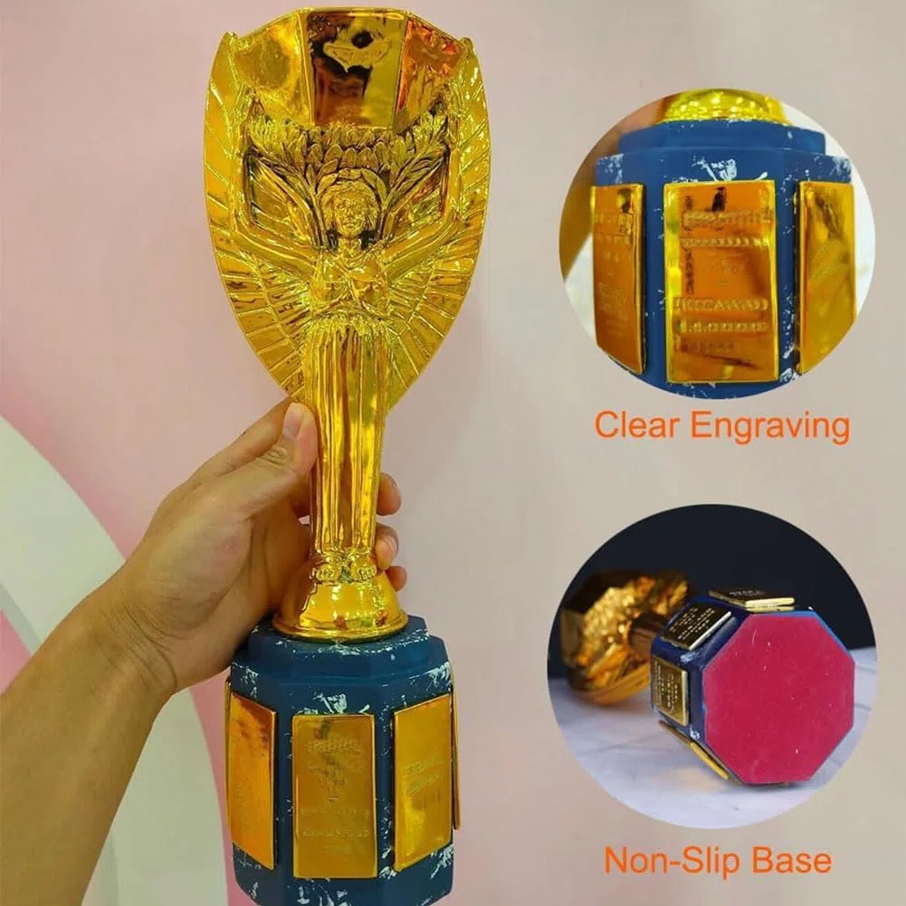 Trofeo Rimet réplica de trofeos de campeones de la Copa del Mundo Copas de Premio de tamaño Completo restauración 1:1 trofeos Recuerdos de fútbol ​​exhibición temática de Bar