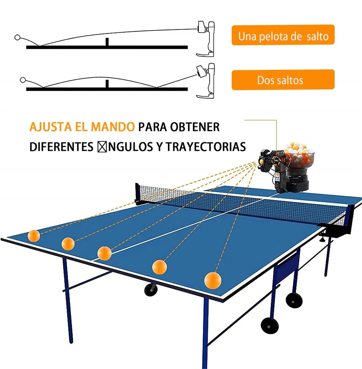 Robot de Tenis de Mesa La máquina de Pelotas de Ping Pong Sirve Pelotas de Ping Pong de regulación de 40 mm Máquina automática de Tenis de Mesa para Entrenador en Solitario para Principiantes