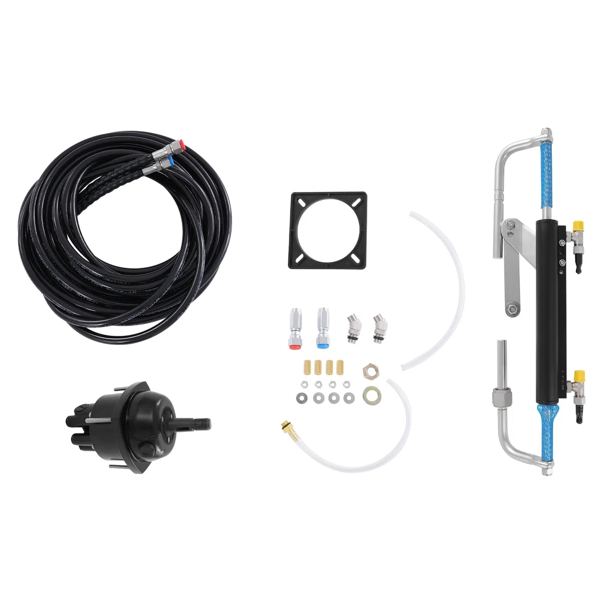 90HP Kit de Dirección Hidráulica Fueraborda Sistema de Dirección Kit de Dirección Barcos con Bomba de Control para Barcos de hasta 90HP
