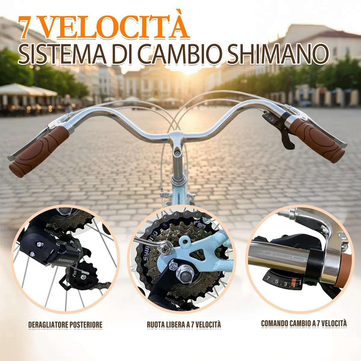 CYBIC Bicicleta de Ciudad 24/26” para Mujer, Bicicleta Urbana Retro Estilo holandés con Shimano 7V, Bicicleta Ligera de Aluminio con Cesta de ratán (Pulgadas, 26, Verde, Pulgadas, 18)