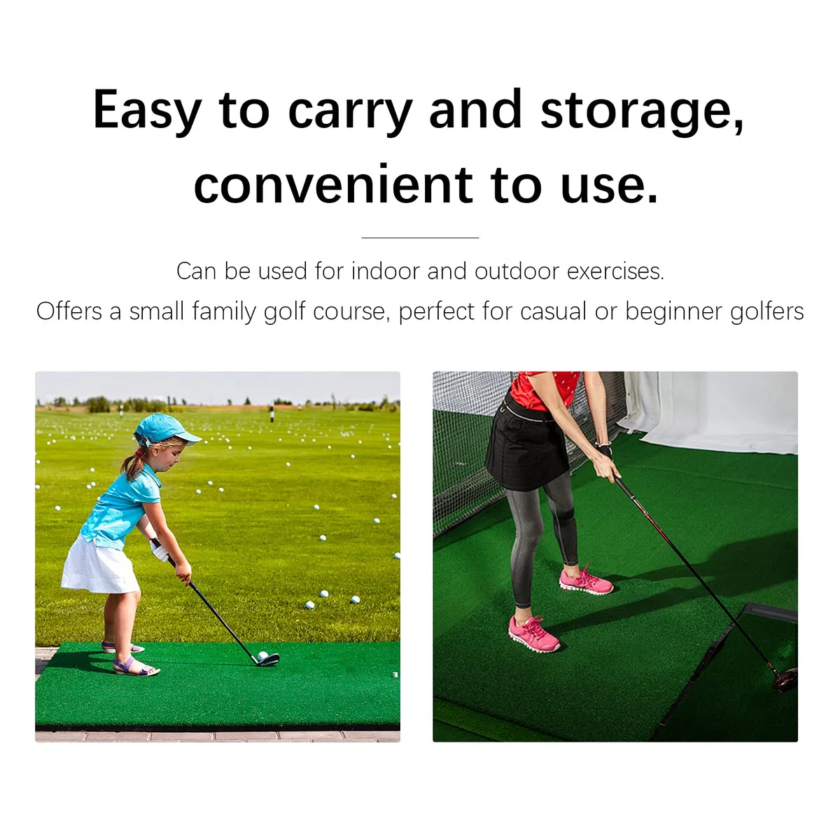 iFCOW Esterilla de práctica de Swing de Golf, Ayudas de Entrenamiento de Golf Esterilla de práctica de césped Artificial con Base de Goma Antideslizante