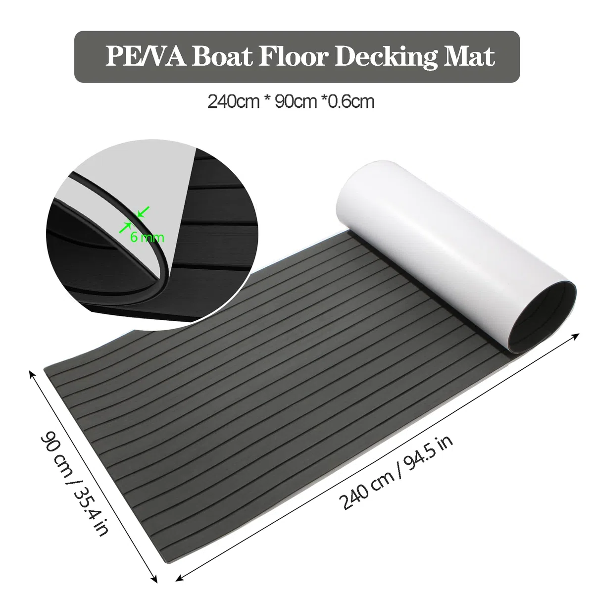Suelo para Barco, Suelo Teca Barco, Hoja de Cubierta de yate, Teca Sintetica Barco, EVA para Barco para Yates, para Kayak, Barco de Motor, Pisos de RV, Piscina (240 x 90cm)