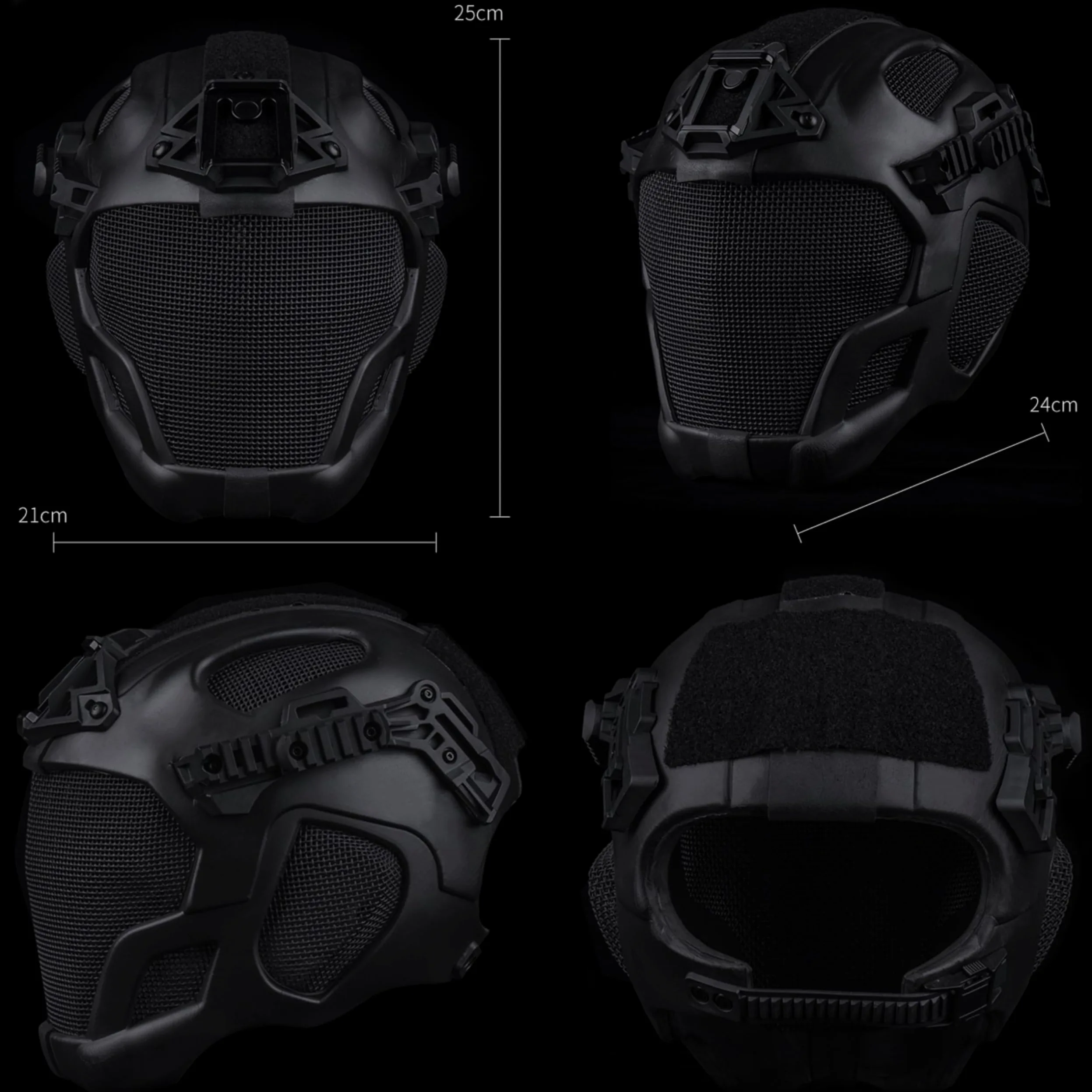 Casco táctico de protección Completa para Caza Militar, Airsoft, Paintball, CS, Malla de Acero, máscara Facial de Seguridad EVA, Ligero, Punk, Cosplay