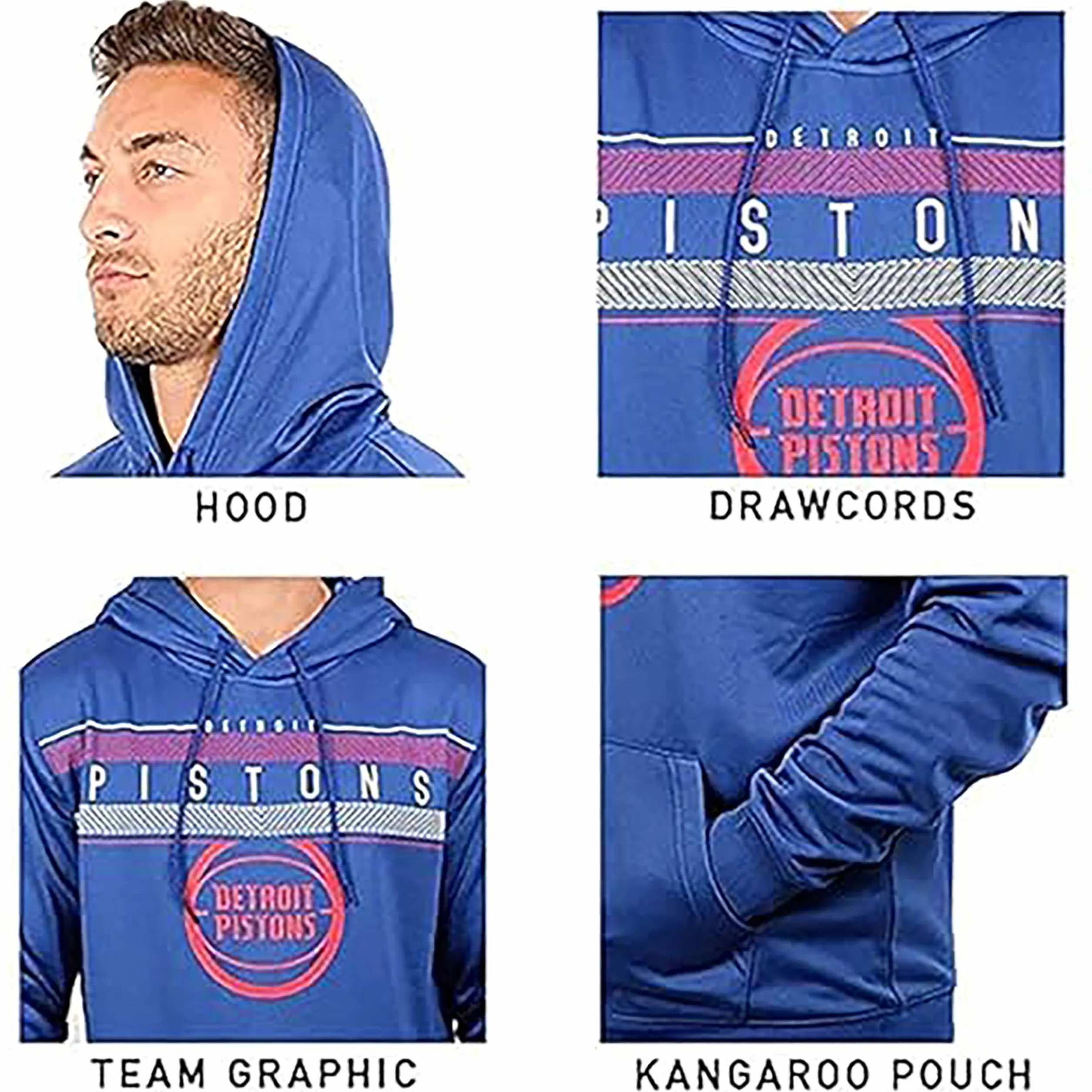 UNK NBA - Sudadera con capucha y forro polar para hombre, color gris