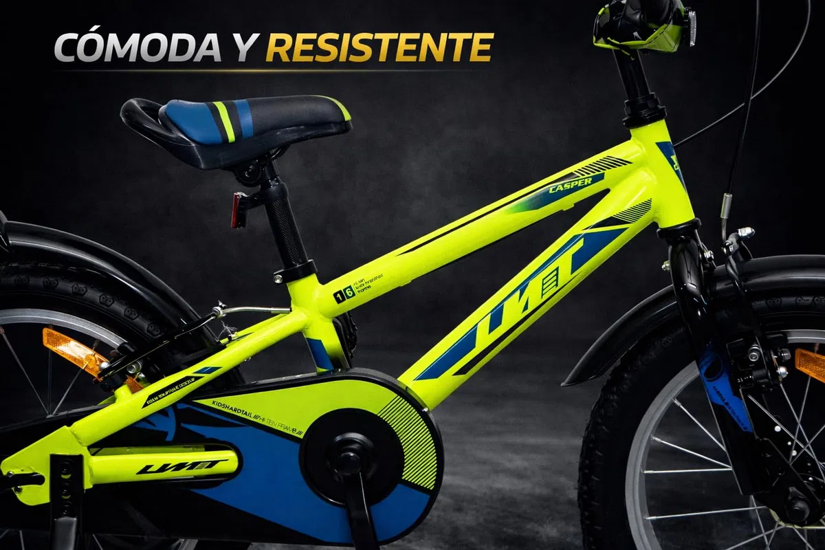 Bicicleta 16 Pulgadas niño | Bicicleta niño 5-7 años + Frenos V-Break + Estabilizadores + Cuadro Acero | Segura y Resistente