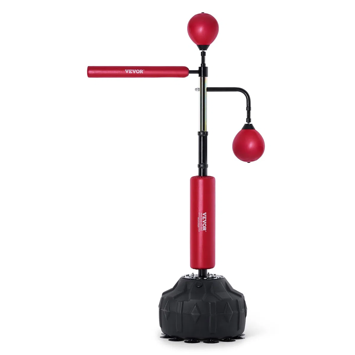 VEVOR Saco de Boxeo Con Soporte Ajustable 965 x 480 x 1580 mm Para Adolescentes y Adultos - Independiente Con Guantes Para Entrenamiento, Rojo