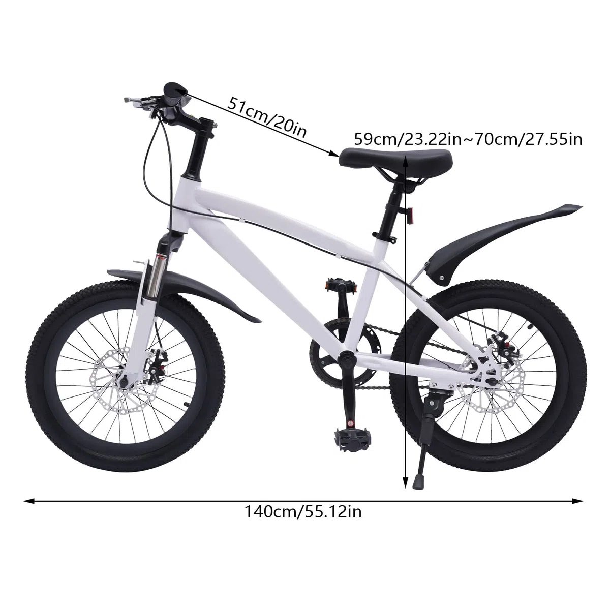 Bicicleta infantil para niña de 18 pulgadas, bicicleta de montaña con linterna eléctrica y bomba de neumáticos, bicicleta de montaña para niñas y niños a partir de 5 años, bicicleta infantil