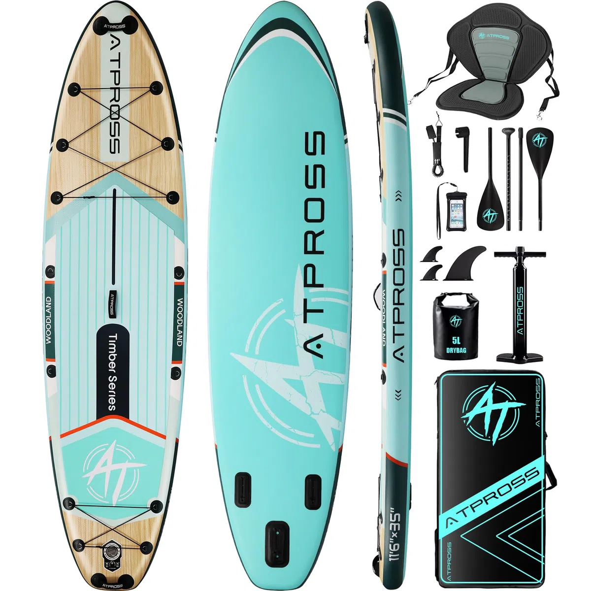 Tabla Paddle Surf Hinchable Inflable Extra Grande para Adultos, con Capacidad para 204,1 kg. con Kit de Accesorios Mochila. Kayak Inflable, Antideslizante, Ideal para Yoga,