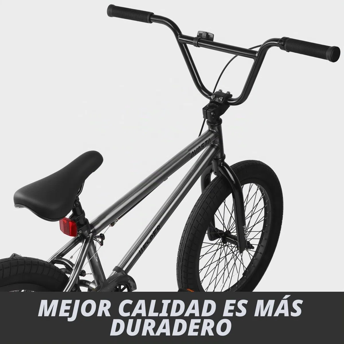 AVASTA Hesper Bicicleta BMX Freestyle de 20 pulgadas para niños, para chicos de 6, 7, 8, 9, 10, 11, 12, 13, 14 años y principiantes, color gris