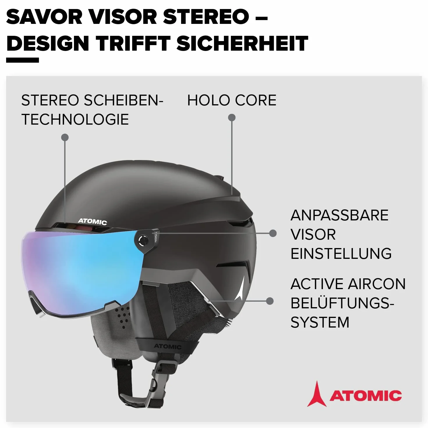 ATOMIC SAVOR VISOR STEREO Casco, 55/59 cm