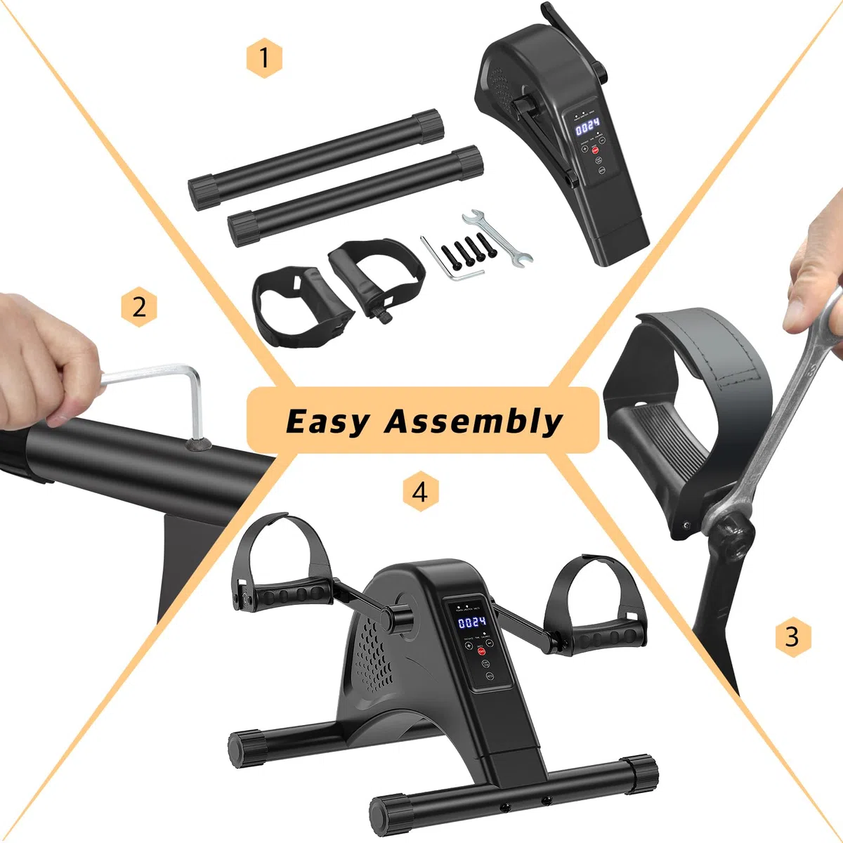 Pedales Estaticos Personas Mayores,Pedaleador Electrico, 6 Niveles de Velocidad, Control Remoto con Motor Silencioso para Pierna Entrenamiento