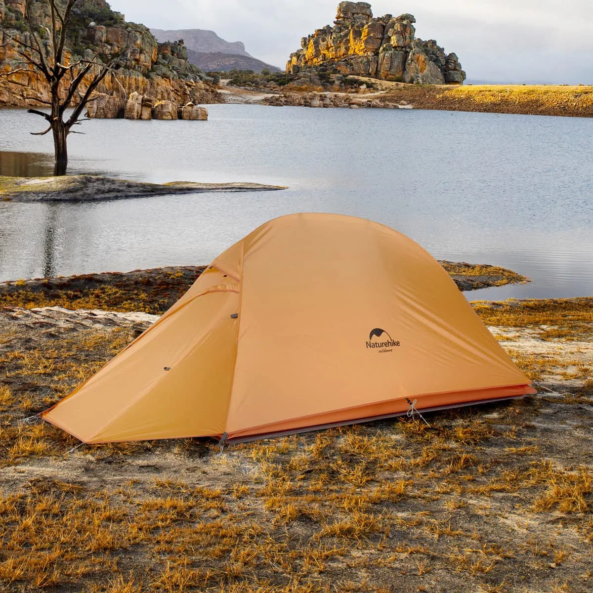 Naturehike Cloud up 1 Persona Carpa para Mochileros para Carpa de Cúpula Ligera para Acampar y Senderismo para 1 Hombre(Actualizar Naranja 210T)