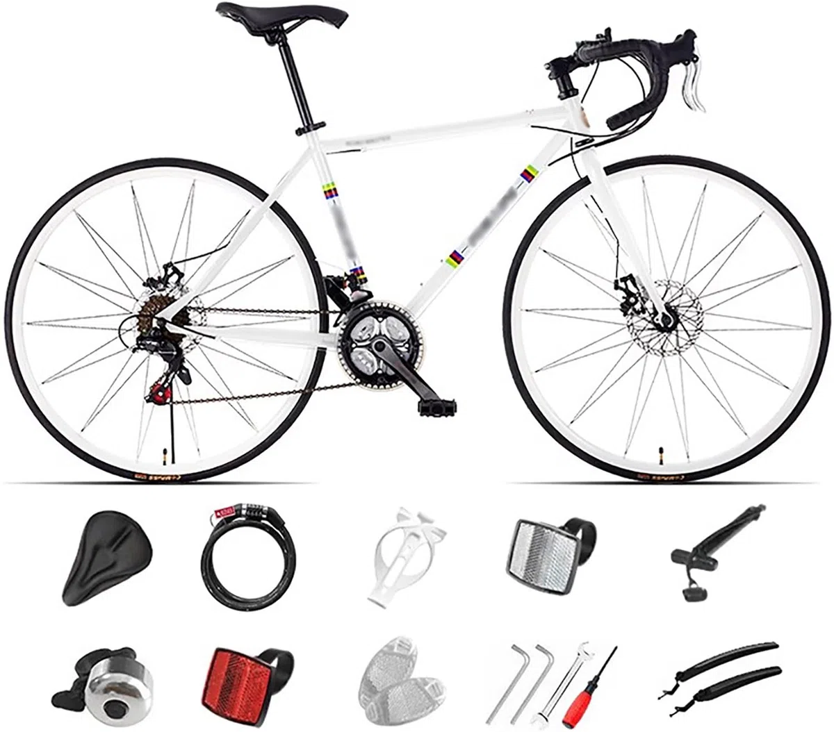 Bicicleta de Carretera 700C para Hombre y Mujer, 24/27/30 velocidades, Freno de Disco, Bicicleta de Carreras para Hombre y Mujer