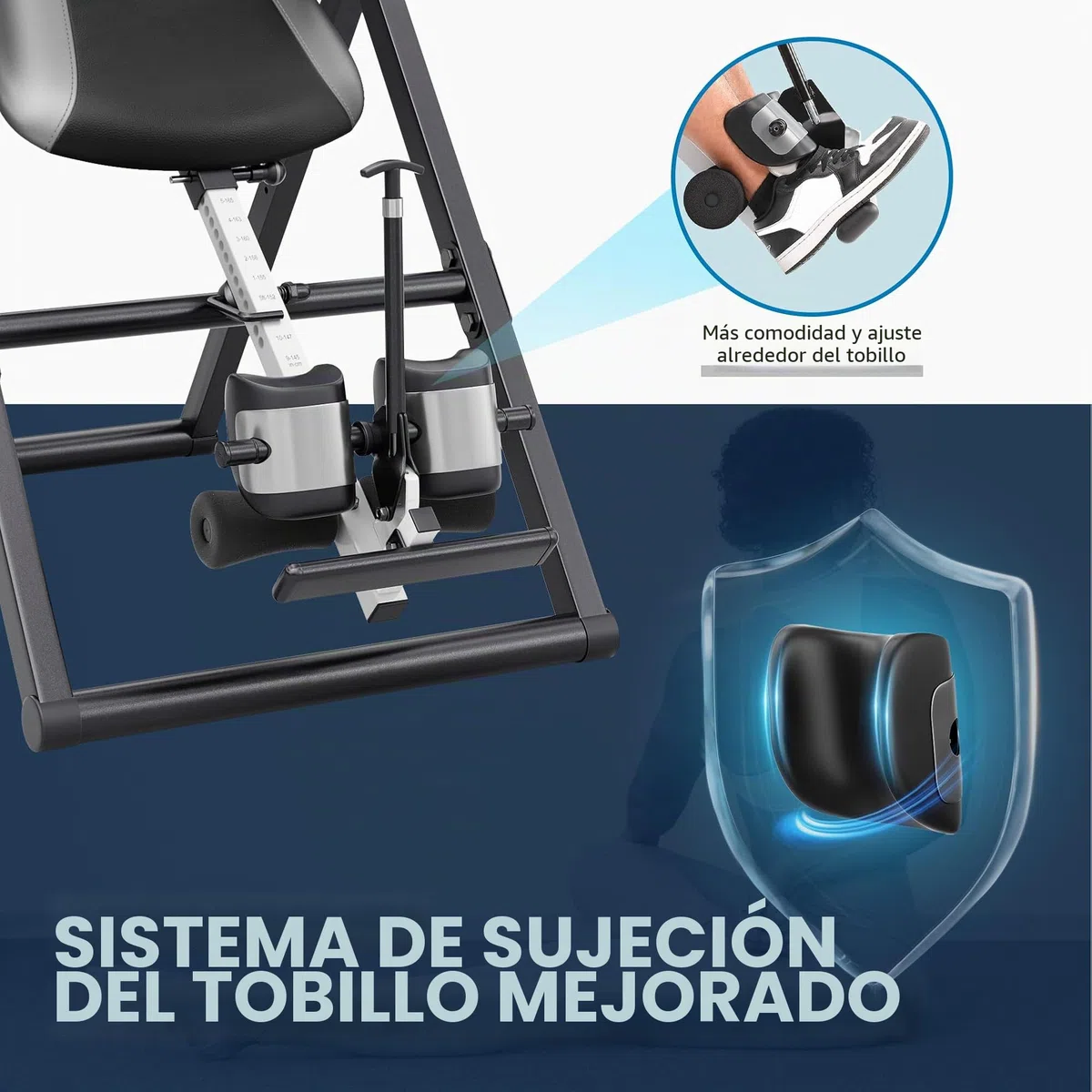 YOLEO Gravity Tabla de inversión Plegable con Bloqueo de Seguridad, Entrenador de Gravedad con Soporte Lumbar para Terapia para aliviar el Dolor