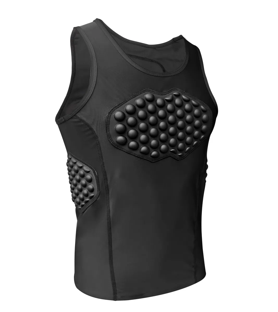 Topeter Camisetas acolchadas de fútbol con protector de costilla/pecho/espalda, camiseta interior de compresión protectora de baloncesto para hombre