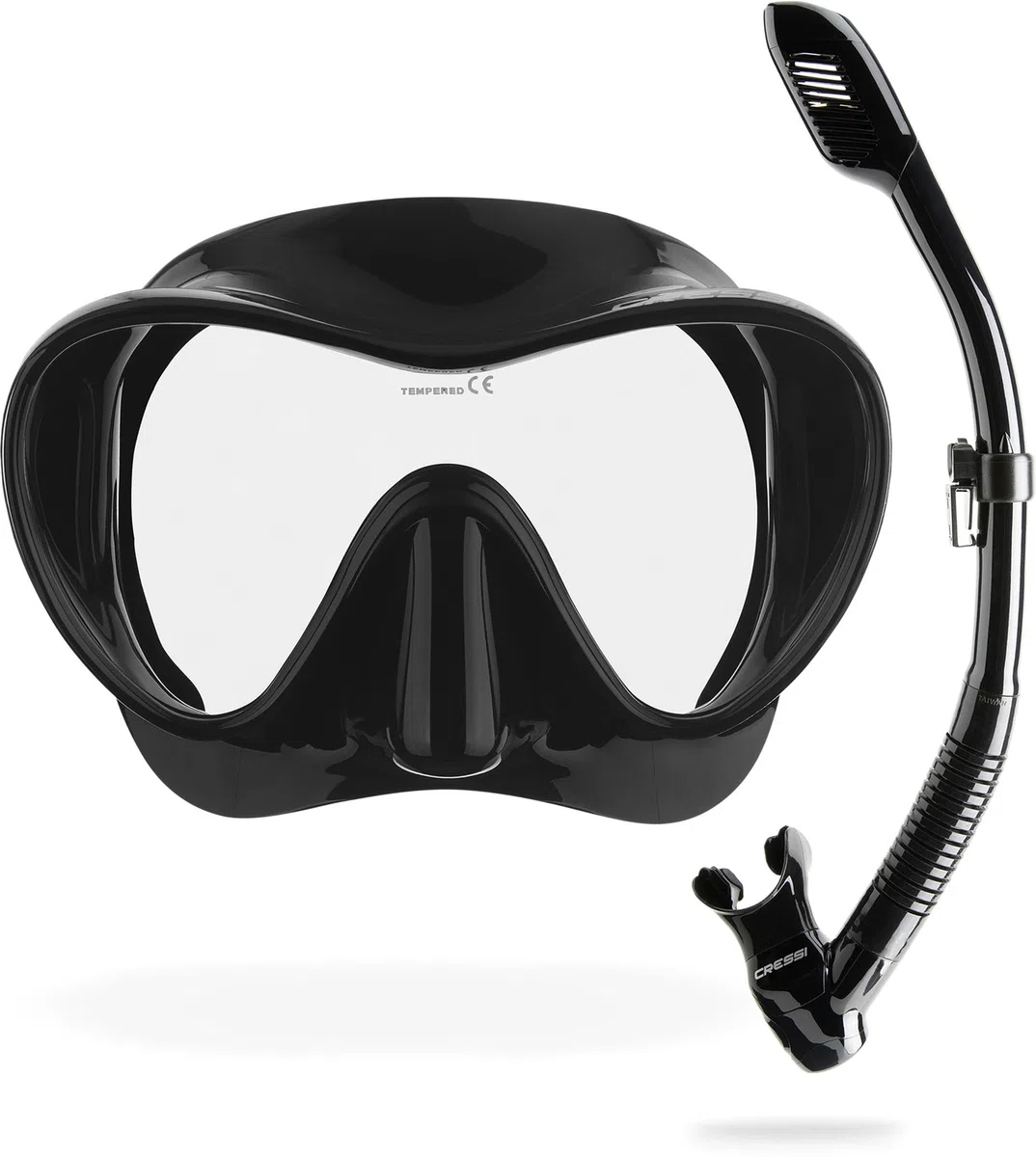 CRESSI F1 Frameless - Máscara Frameless F1 o Conjunto Máscara y Snorkel Dry para Submarinismo y Buceo, Talla Única, Unisex