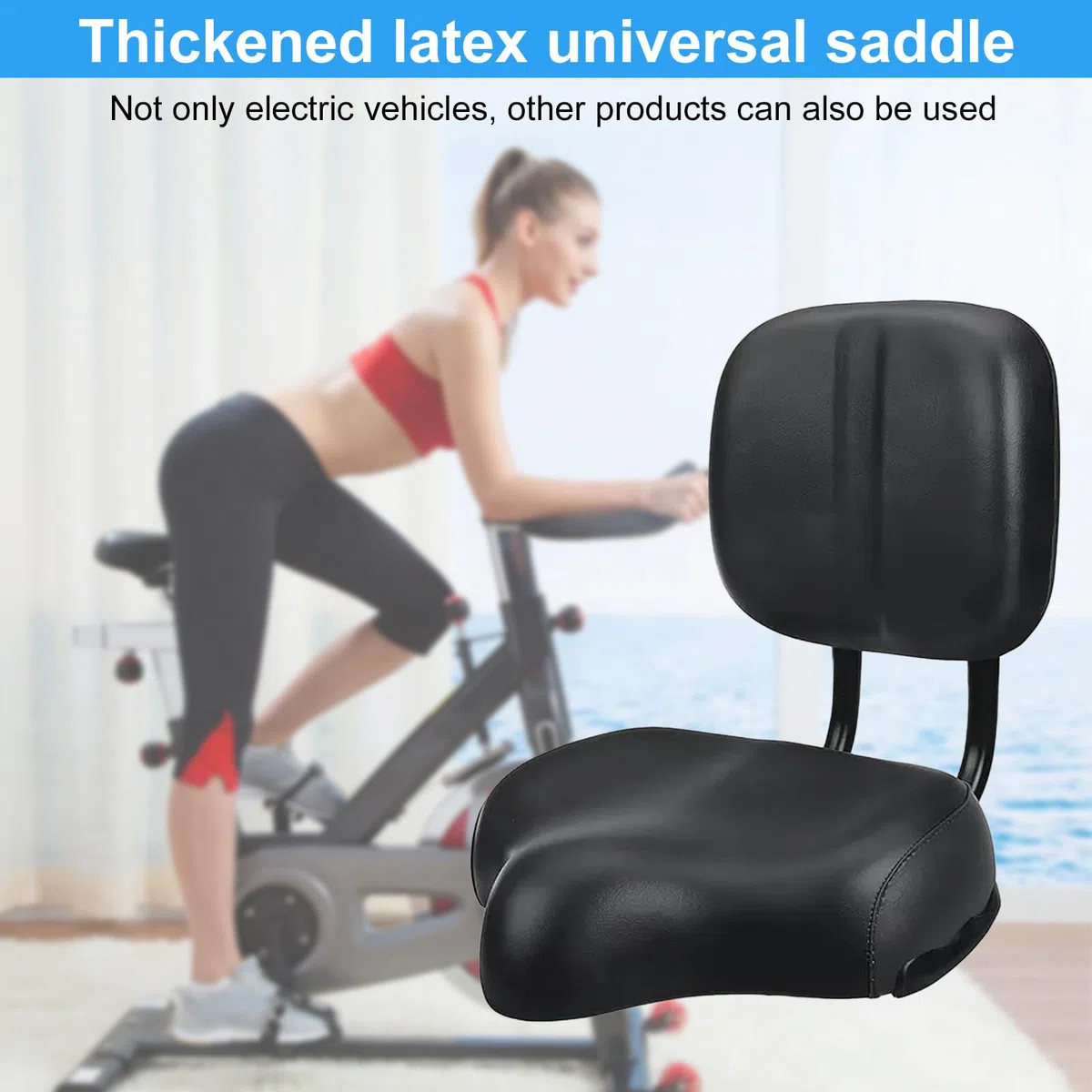 Sillín de bicicleta de gran tamaño, cómodo y relleno de látex, ideal para bicicletas de ciudad, excelente repuesto para asiento de cuero