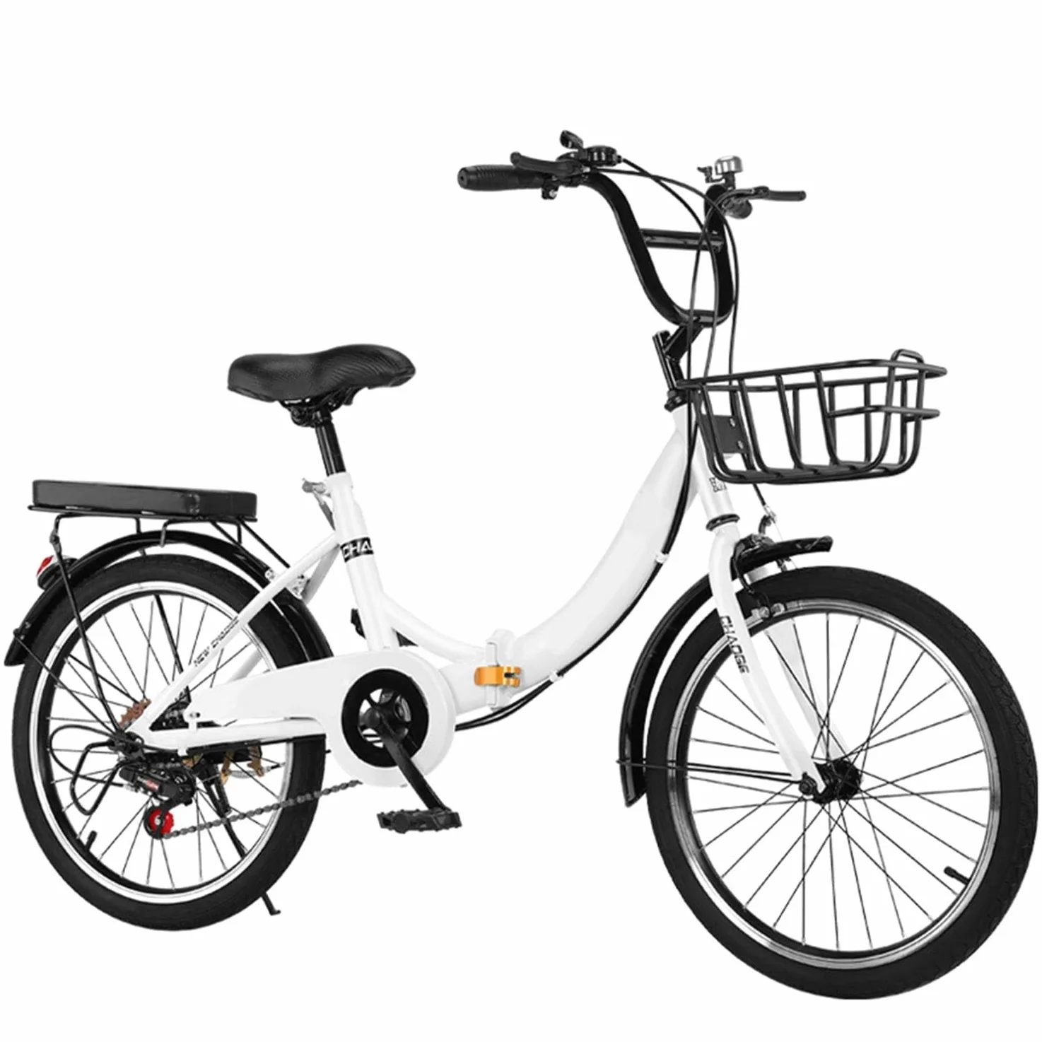 Bicicleta Plegable de 6 Velocidades para Adultos - Bicicleta Urbana de Acero con Alto Contenido de Carbono para Hombres y Mujeres