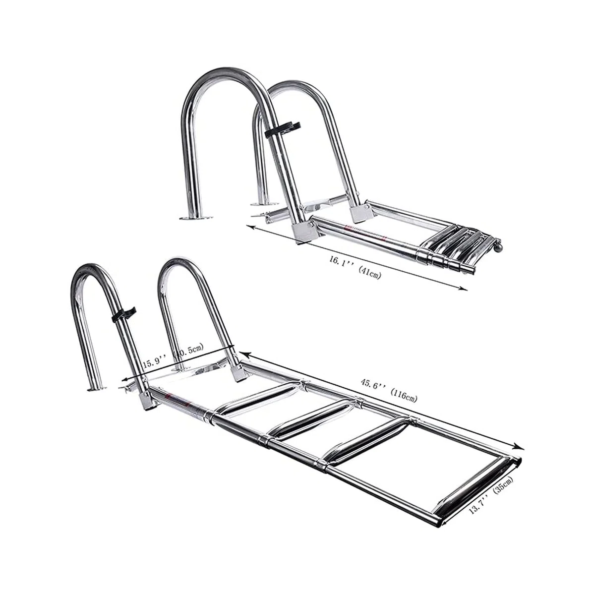 Escalera De Baño Escalera De Piscina De Barco Escalera De Piscina De 4 Escalones De Acero Inoxidable con Escalones Antideslizantes para Cubierta De Yate Pasarela De Piscina Capacidad 200 Kg