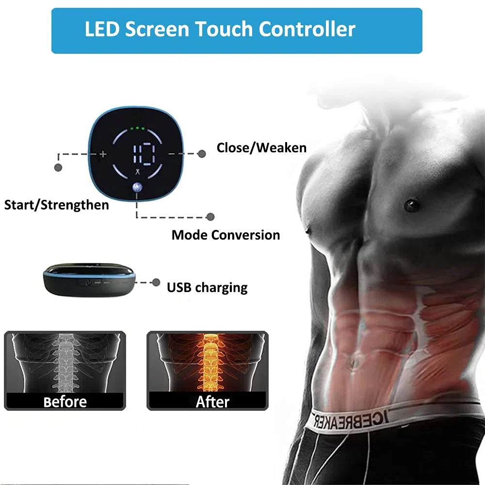 EMS Electroestimulador Muscular Abdominales, 10 Modos, 20 Niveles Diferentes para, Electroestimulacion Estimulación ABS Trainer para Abdomen/Brazo/Piernas/Cintur