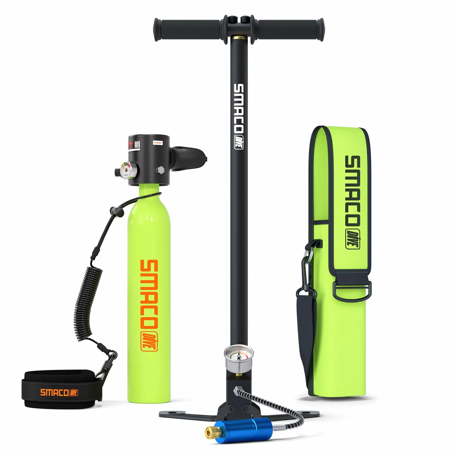 SMACO Mini Botella de Buceo 0,5 litros Portatil Bombona de Buceo para Respiración Subacuática Pequeñas Botella Submarinismo Tanque de Buceo Recargable para Viajes Nadar Rescate S300