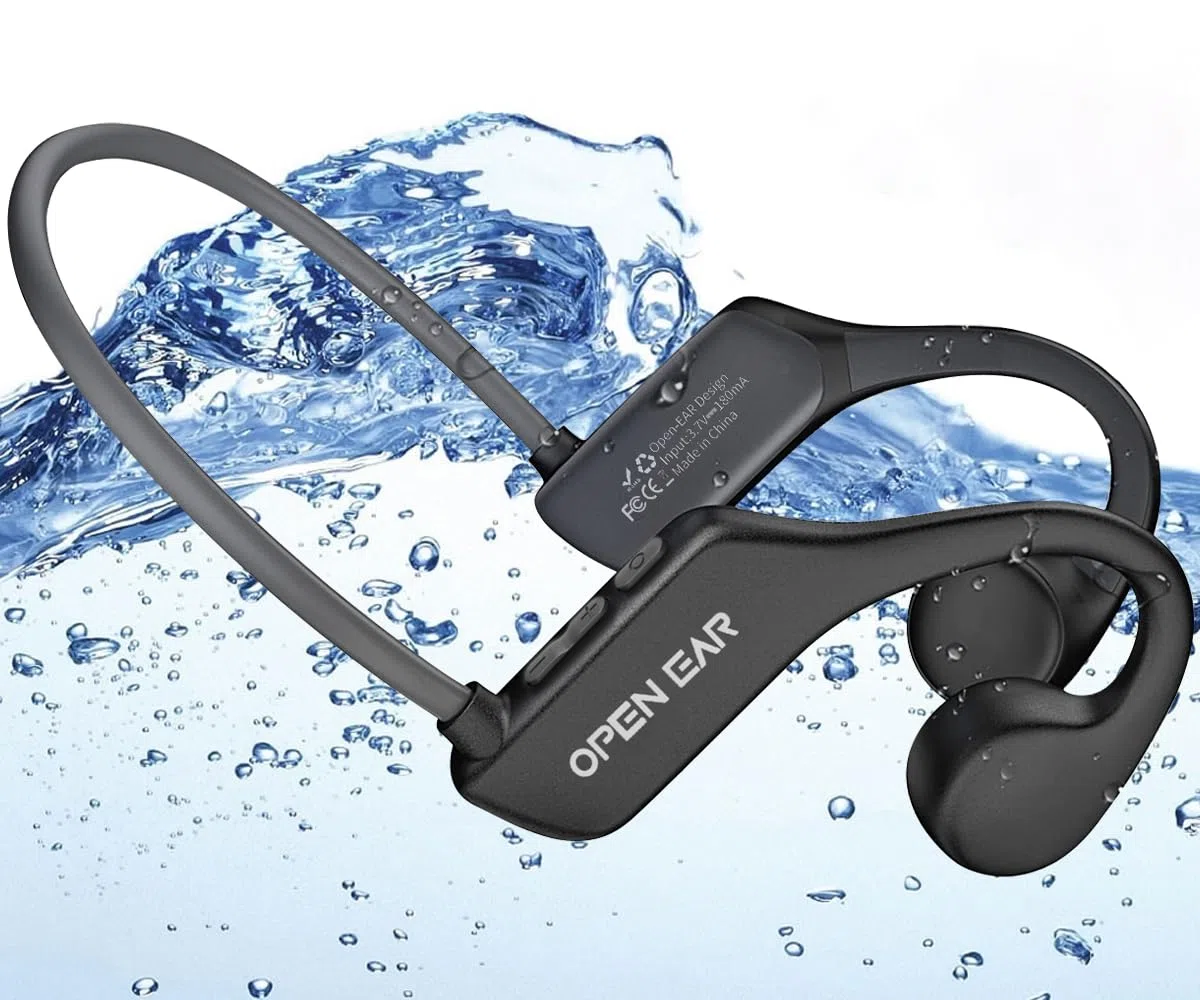 BEARTAIN Auriculares de sonido óseo Bluetooth 5.3 natación auriculares bajo el agua IP68 natación impermeable auriculares inalámbricos para MP3 memoria incorporada perfecto para nadar, correr,