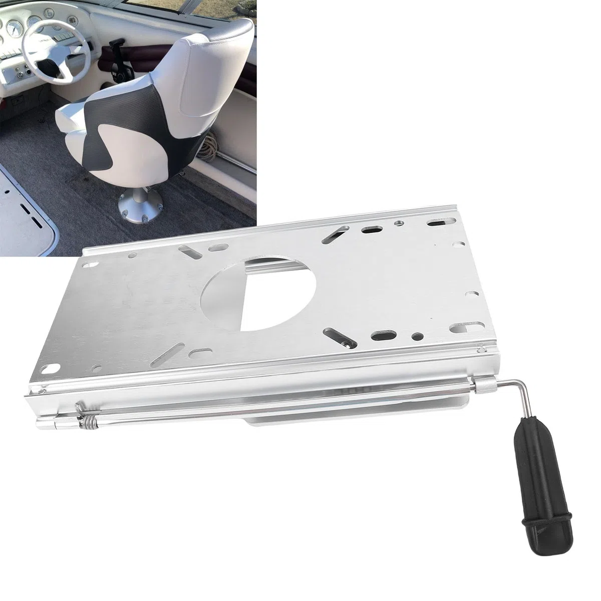 Yctze Tobogán para Silla de Barco de Aleación de Aluminio, Tobogán para Silla Marina, Control Deslizante para Asiento de Barco, Pista Deslizante para Asiento de Barco, Se Adapta a la