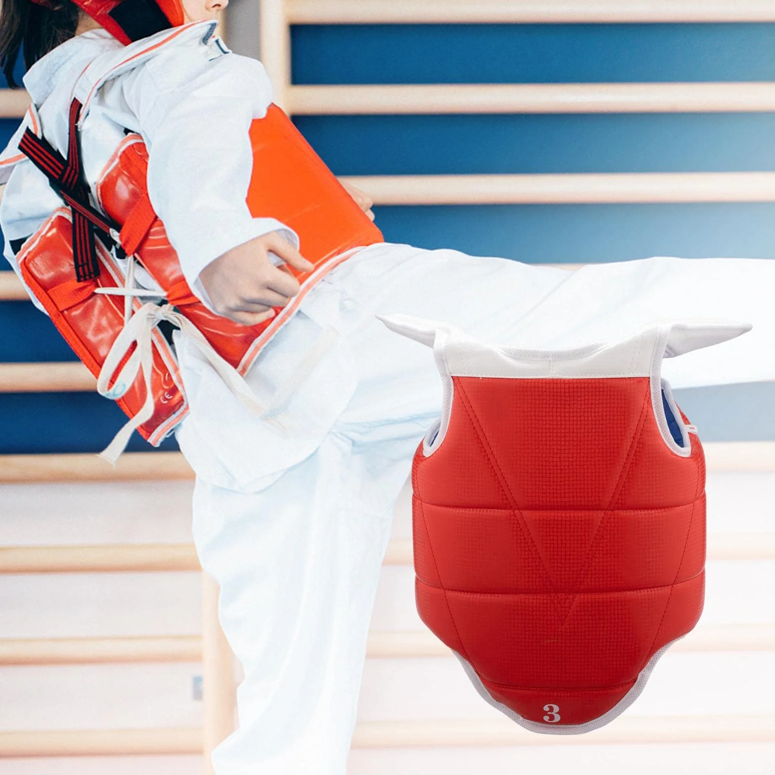 Taekwondo Protector Vest Belly Rib Protector Cuerpo para Adultos Kickboxing MMA Body Boxing