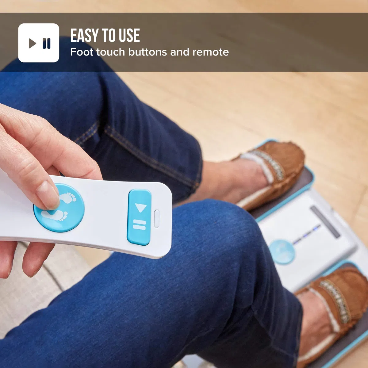 HoMedics Leg Trainer - Entrenador de piernas, promueve la circulación sanguínea y la relajación, movilización suave y movimiento articular con mando a distancia