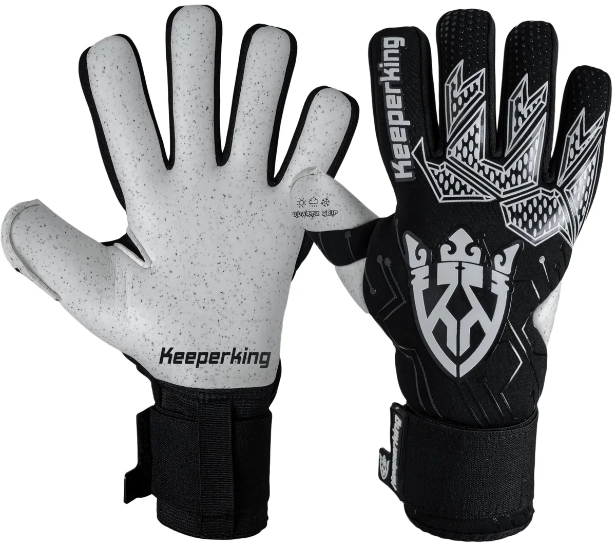 Keeperking Guantes Profesionales de Portero de fútbol para niños, jóvenes, Adultos, Hombres, Guantes de Portero de fútbol, protección de Palma de látex Giga de 4 mm, muñeca elástica Doble con Corte