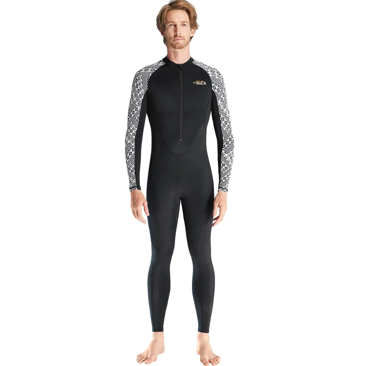 Dive Skin - Protector de erupción de cuerpo completo para mujeres y hombres, traje de baño deportivo con cremallera frontal, una pieza para buceo, surf, kayak