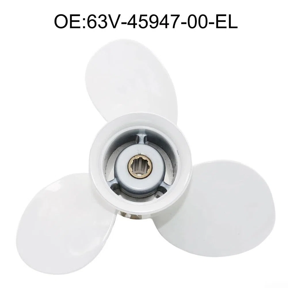 Besttoolifes Hélice fueraborda Yamaha 9.9-15, impulsor de aleación de aluminio 63V-45947-00-EL Hélice marina