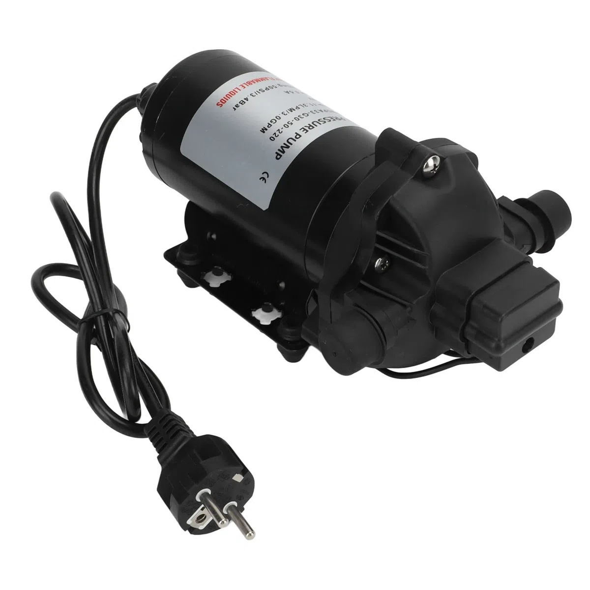Bomba de Presión de Agua de 220V, 11,3 LPM, 50PSI, Bomba de Diafragma de Presión de Agua Autocebante, Reemplazo para Coche, Caravana, Yate, Barco Marino