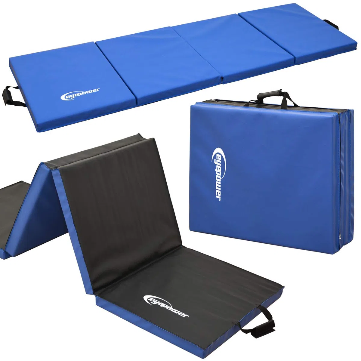 EYEPOWER Colchoneta de Entrenamiento Gimnasia XL 200x60x5cm Plegable Azul