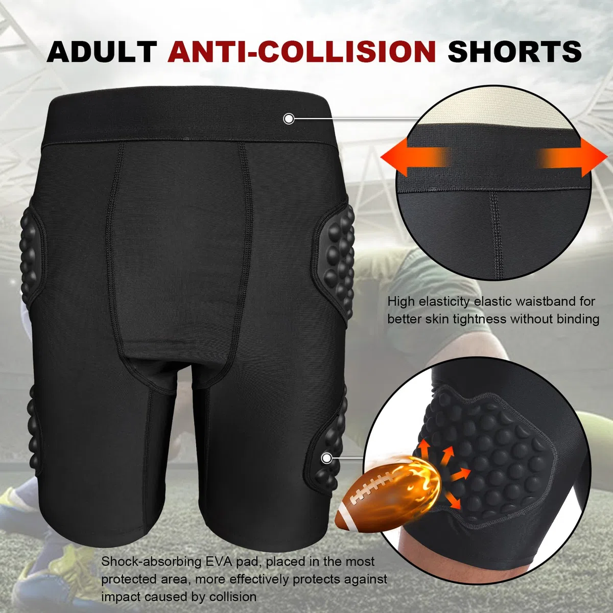 Pantalones cortos acolchados para hombre Skate Compresión Corto Baloncesto Cadera Ropa Interior Protec
