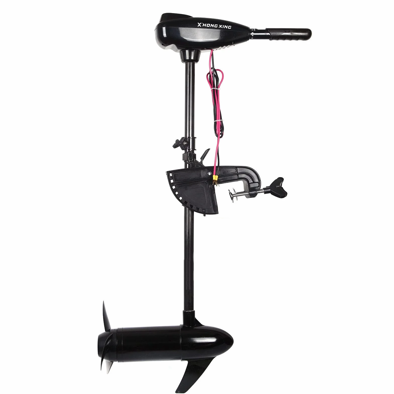 Motor Fueraborda Eléctrico 12V 800W, Motor de Arrastre para Barco 85lb, 5 Marchas Adelante y 3 Atrás, Indicador de Batería, Angulo Ajustable, Hélice de 3 Palas, para Kayak, Bote Inflable y Pesca